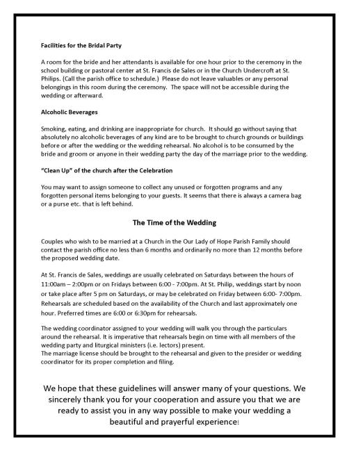 OLOH Wedding Guidelines (website) Page 10